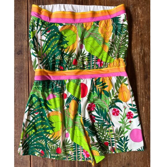 Trina Turk Strapless Tropical Print Romper | Size Small - Picture 2 of 9